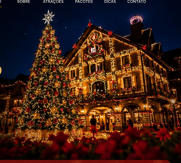 Gramado iluminada durante o Natal Luz